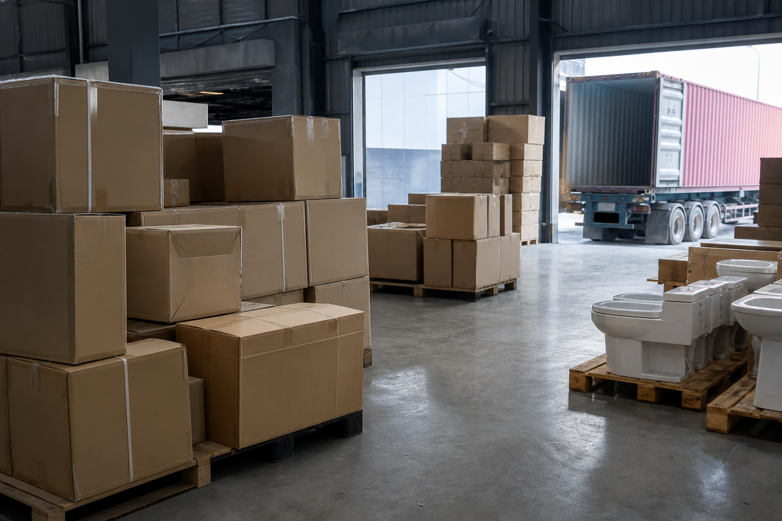 Export warehouse and container loading bay