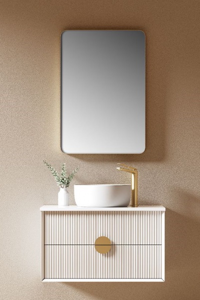 Compact vanity for powder rooms
